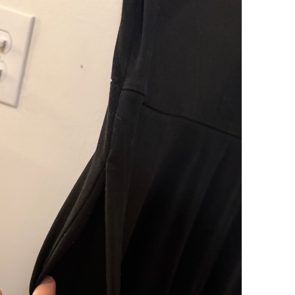New York & Co Fit & Flare Pockets Mini Short Sleeve Dress Size M Black - Picture 4 of 4